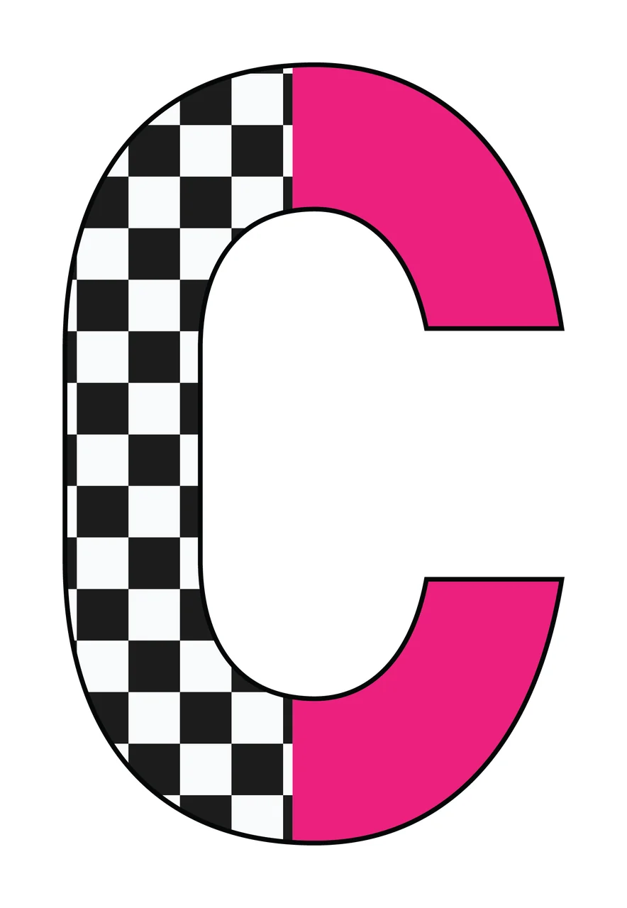Can Glass Wrap C Letter Patterned With Checkered