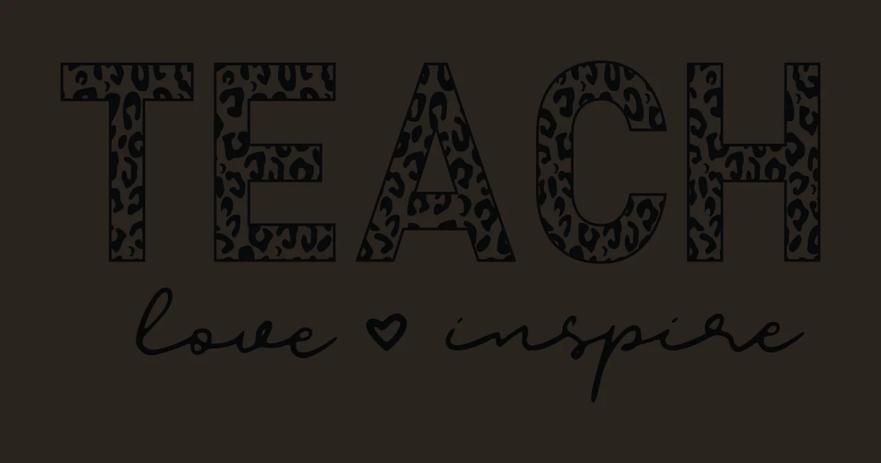 Teach Love Inspire Bold Black Text With Heart display Variation contrast preview thumbnail