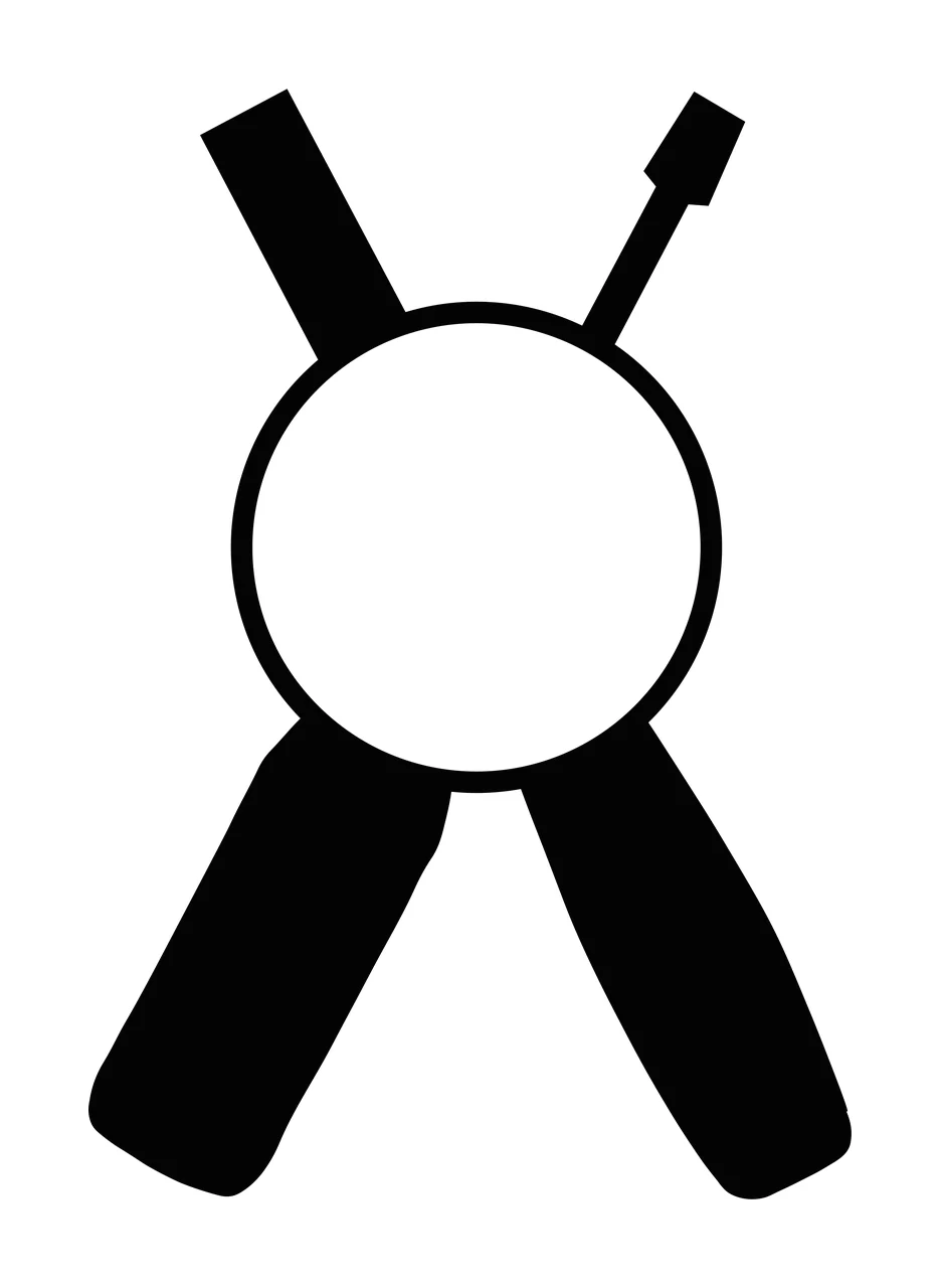 Silhouette Design of multi-tool icon with screwdriver, pliers, central circular ring and handles in black and white