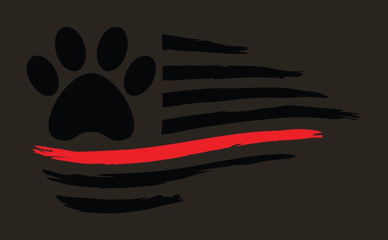 Paw Animal Print With Flag Stripes Graphic forming brush stroke contrast preview thumbnail