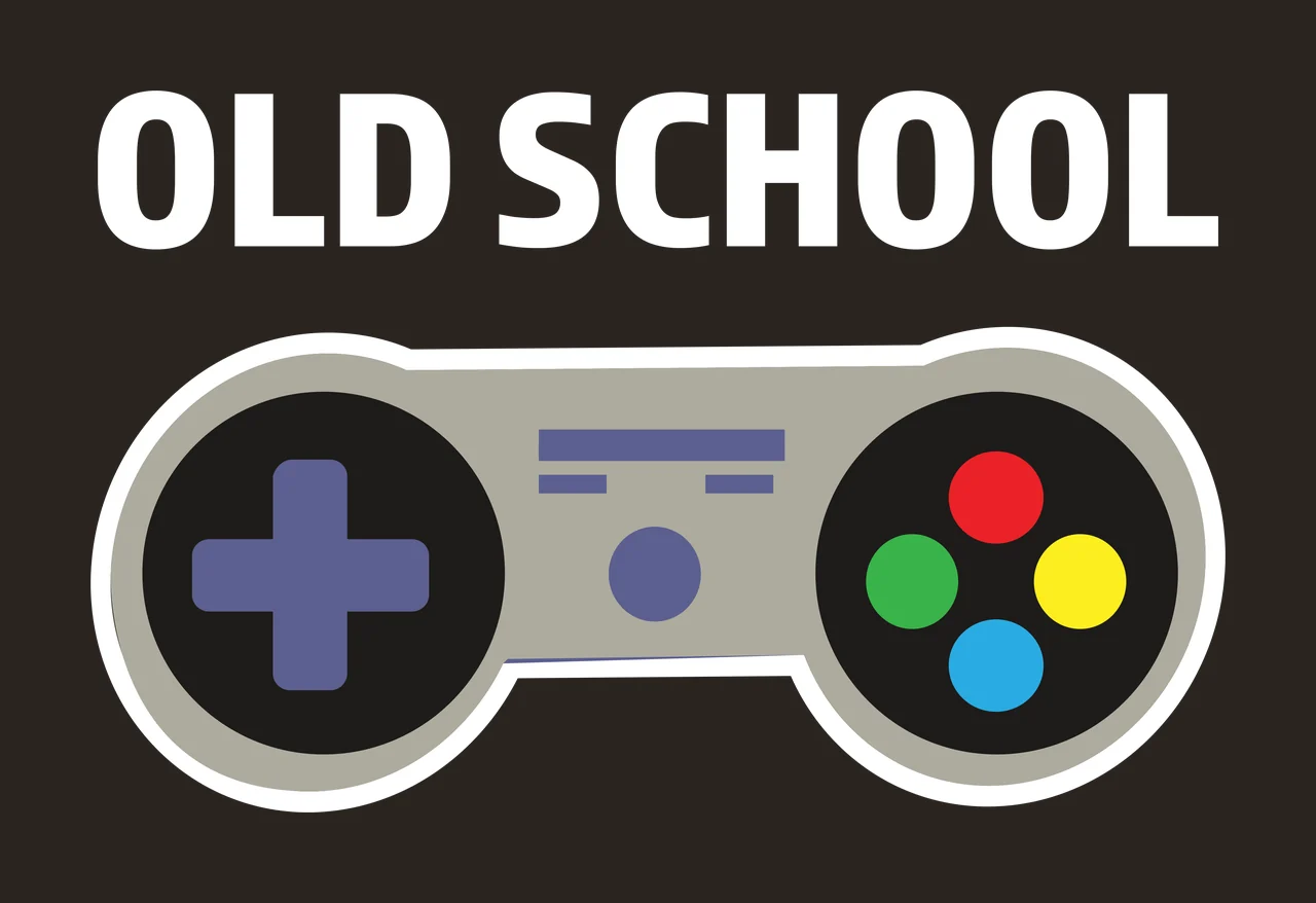 Old School Text Graphic With The Words and game controller contrast preview thumbnail