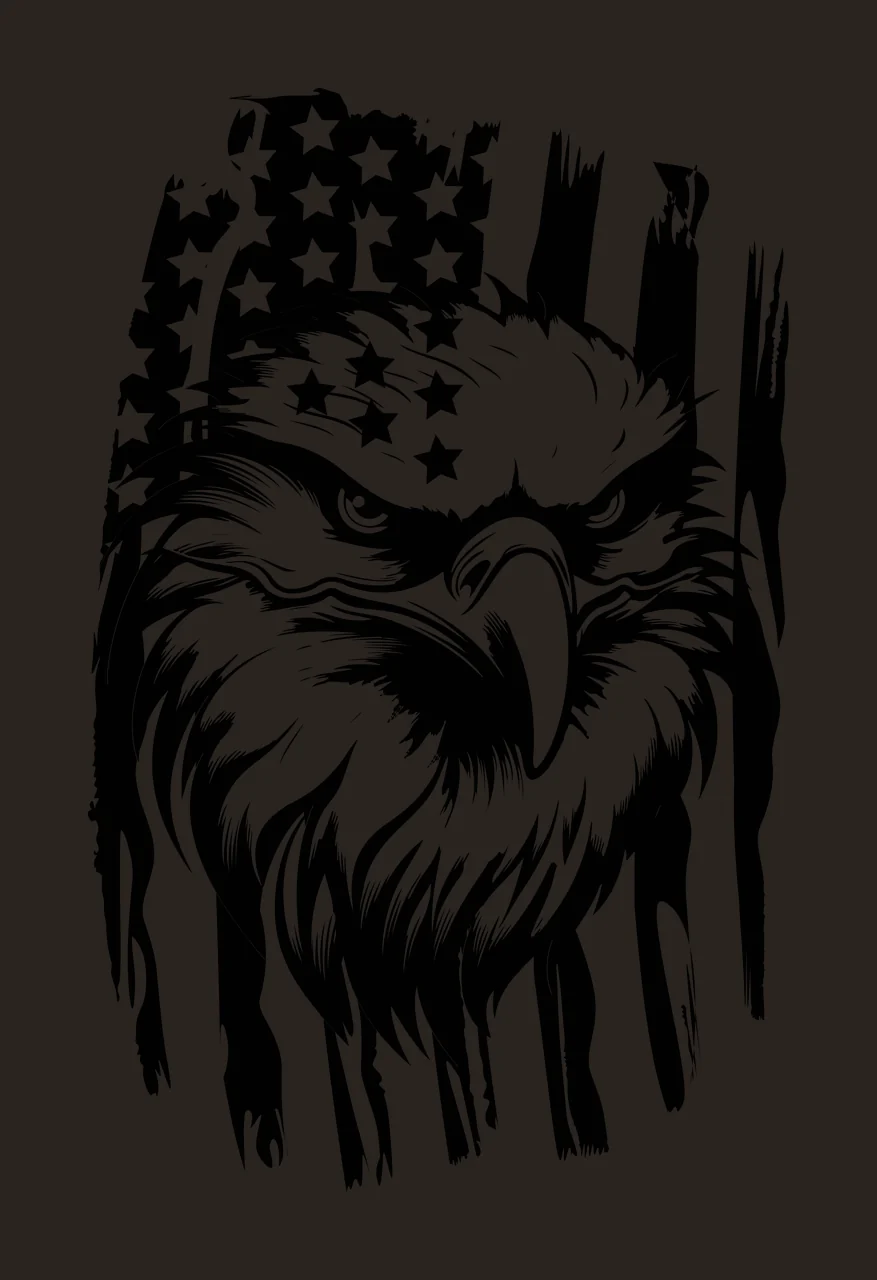 Eagle Flag Head With Distressed Background gazing bird stars contrast preview thumbnail