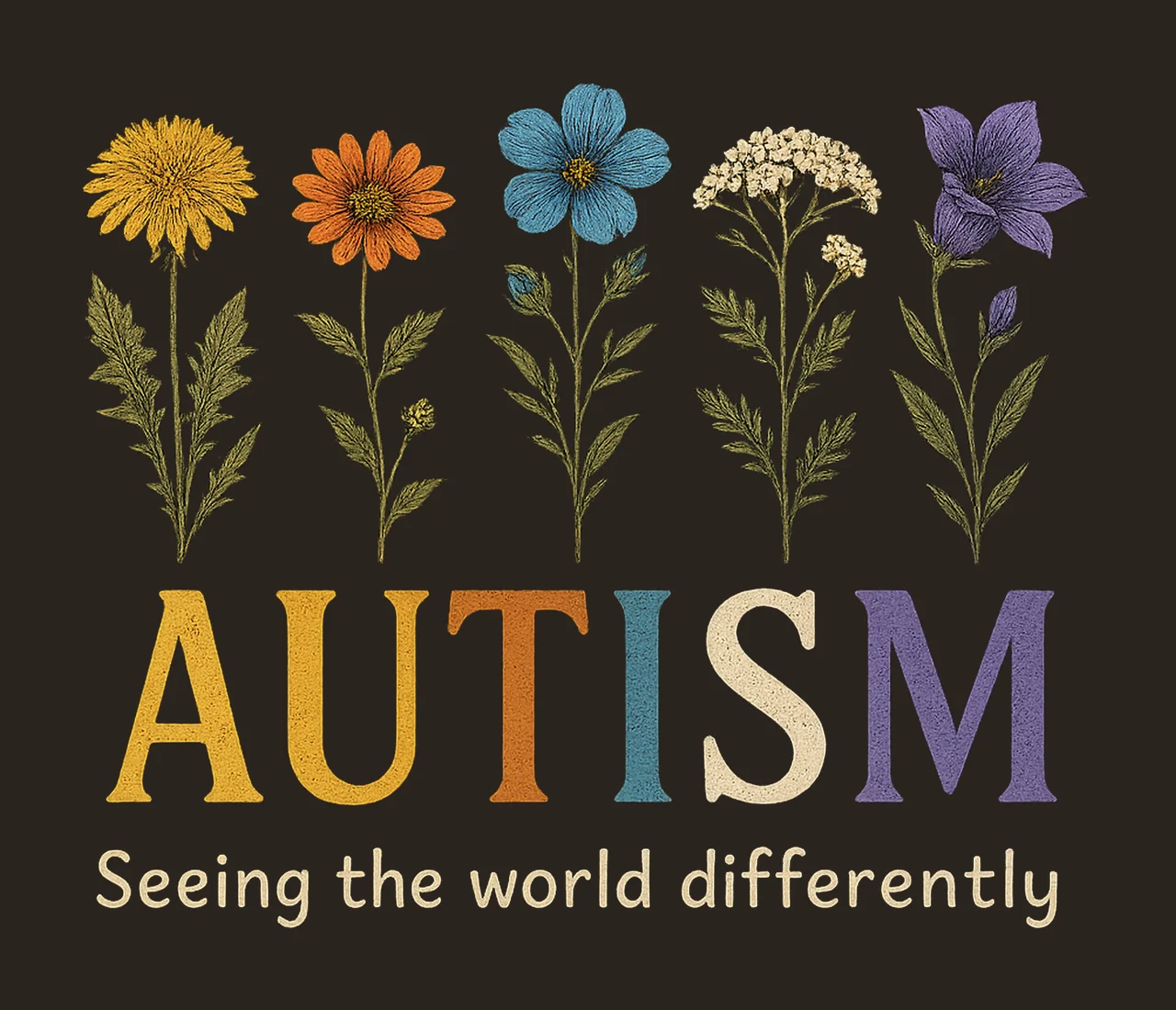 Autism Awareness Wildflowers Seeing the World Differently contrast preview thumbnail