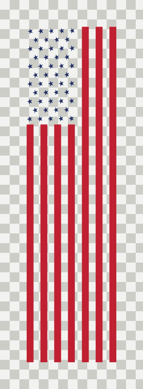 Flag Vertical Graphic With Thirteen Stripes And Many stars transparency and detail preview thumbnail