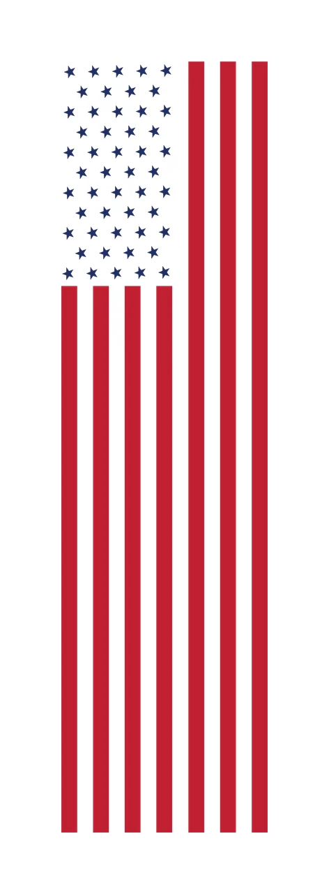 Flag Vertical Graphic With Thirteen Stripes And Many stars