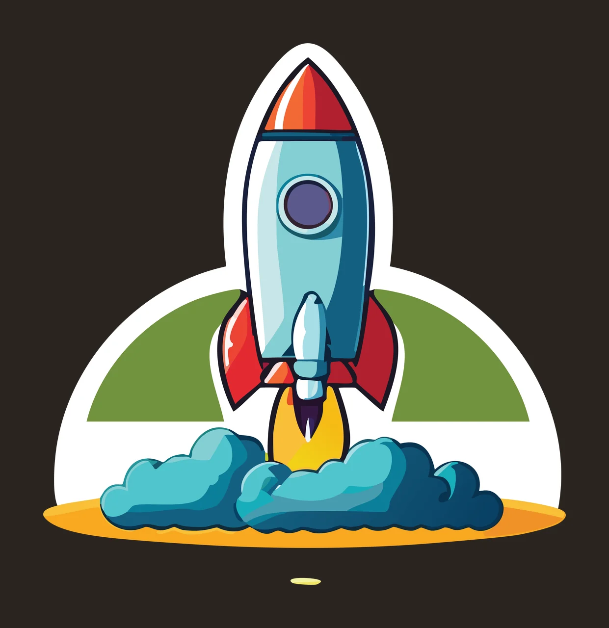 Space Rocket Launching From Ground Surface smoke arch circle contrast preview thumbnail