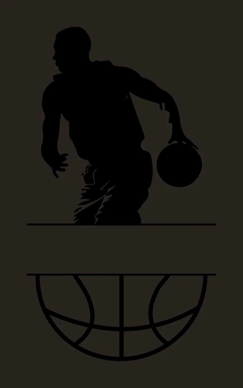 Ball Silhouette Of A Basketball Player Dribbling person lines contrast preview thumbnail