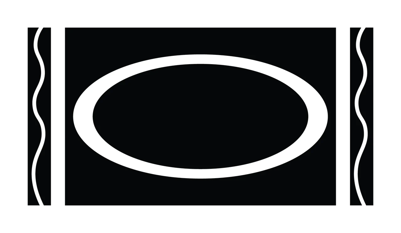 Rectangle With Wavy Lines And Oval