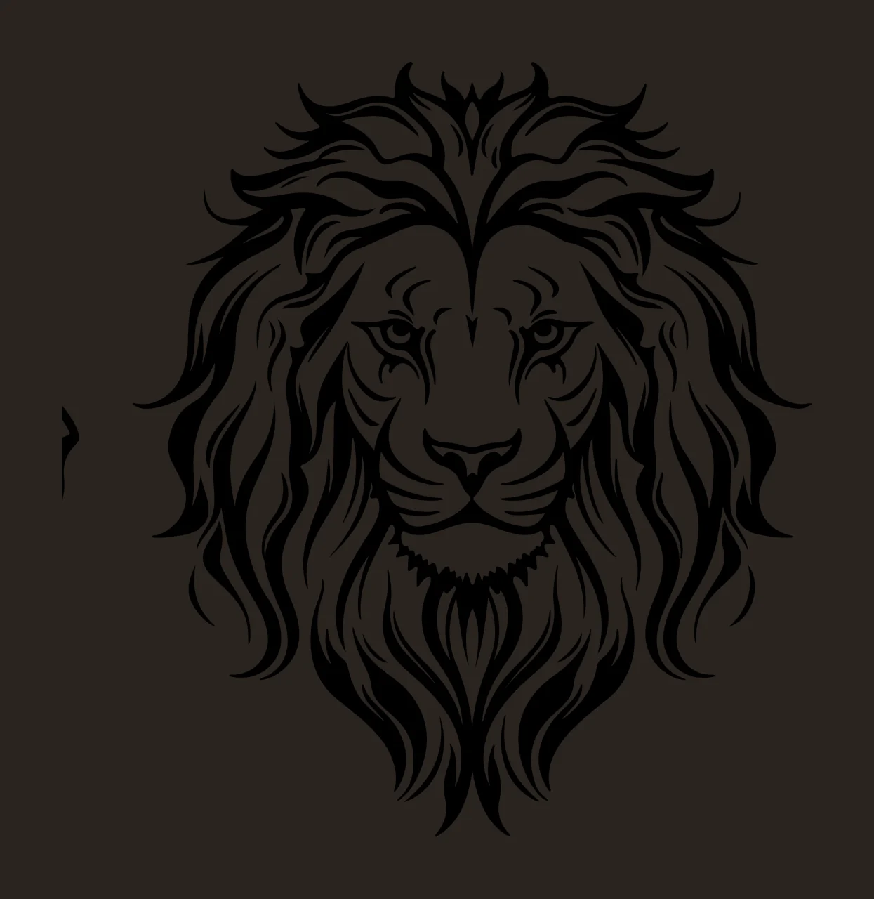 Lion Head Face Detailed Line Art mane black white animal and contrast preview thumbnail