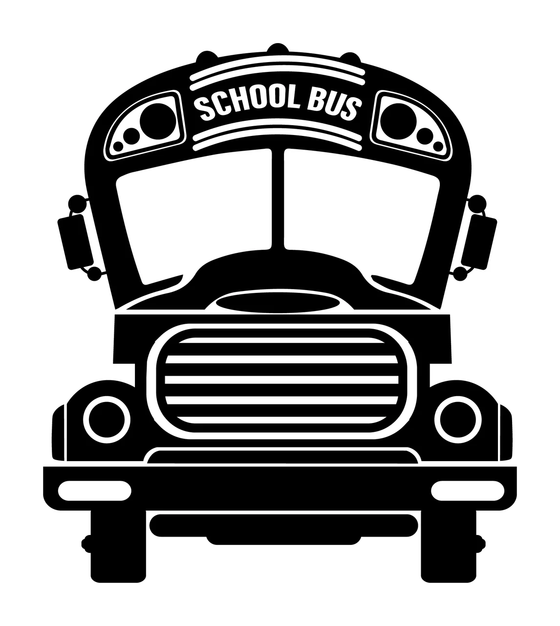 School Bus Front View Silhouette