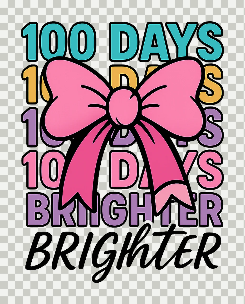 Neon 100 Days Brighter 100 Days of School Design Teacher transparency and detail preview thumbnail
