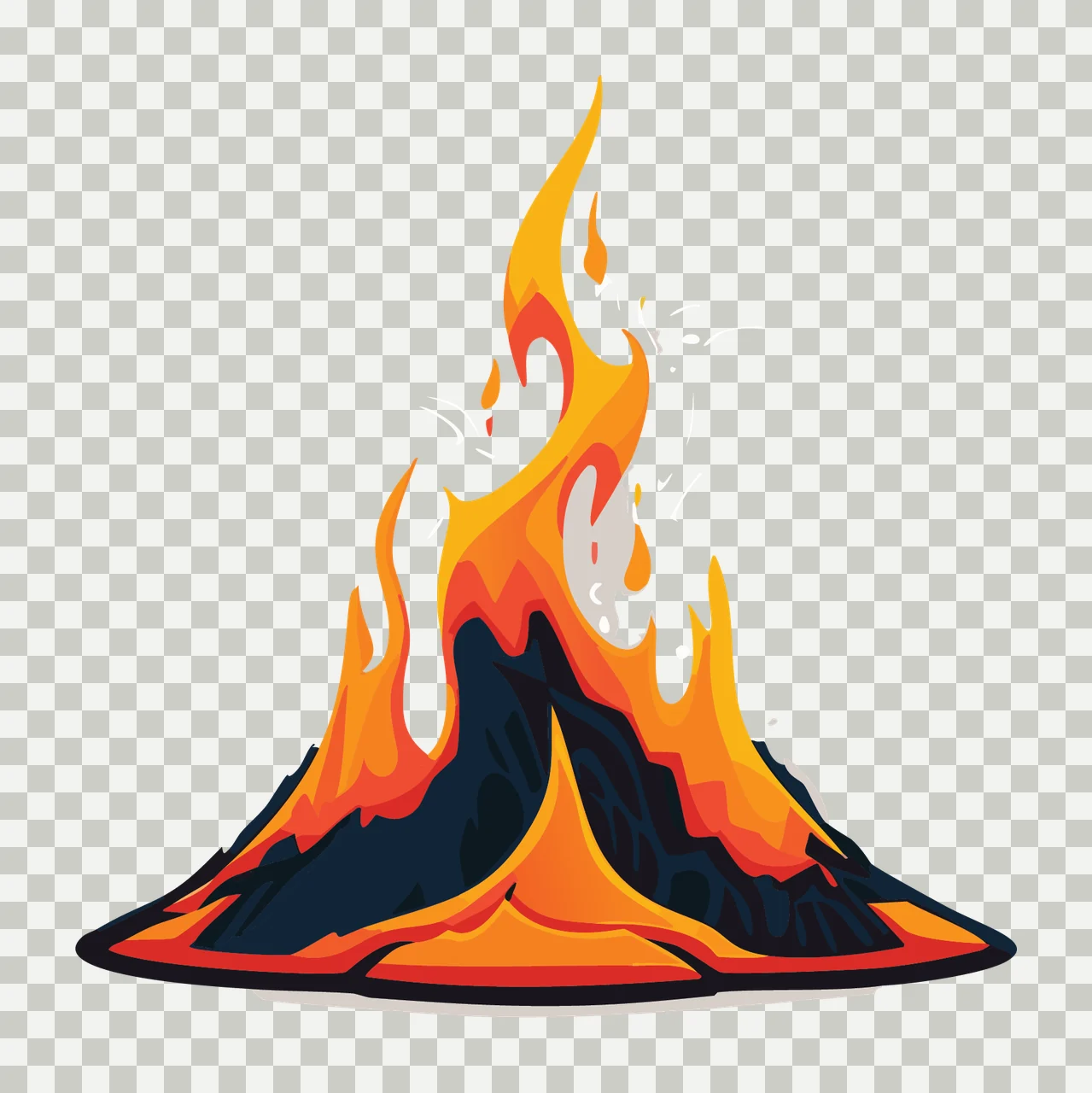 Black Flame Rising From Ground Silhouette white minimalist transparency and detail preview thumbnail