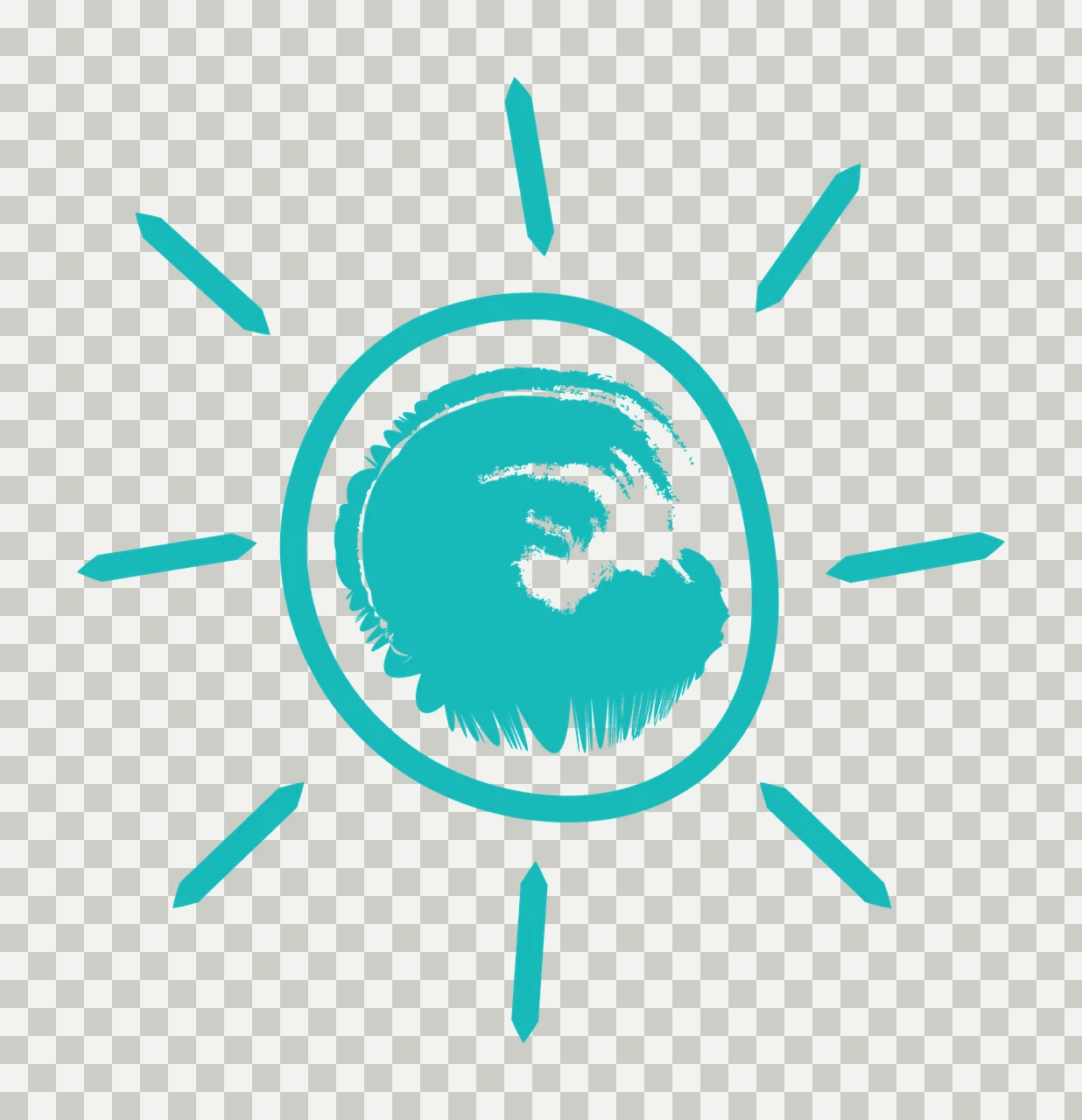 Brushstroke Sun Icon Graphic shining circle rays brushstrokes transparency and detail preview thumbnail
