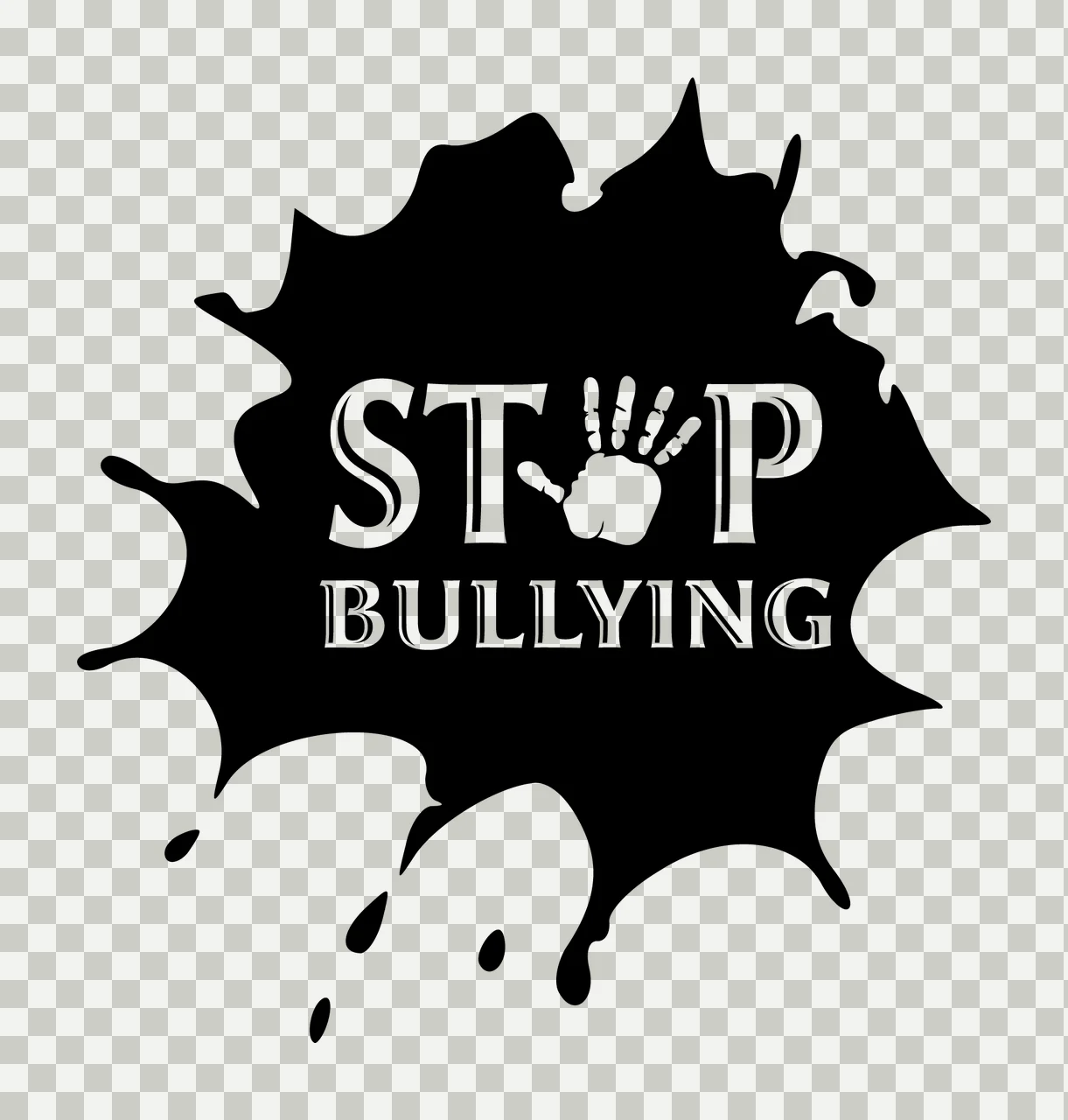 Stop Bullying Graphic With Handprint transparency and detail preview thumbnail