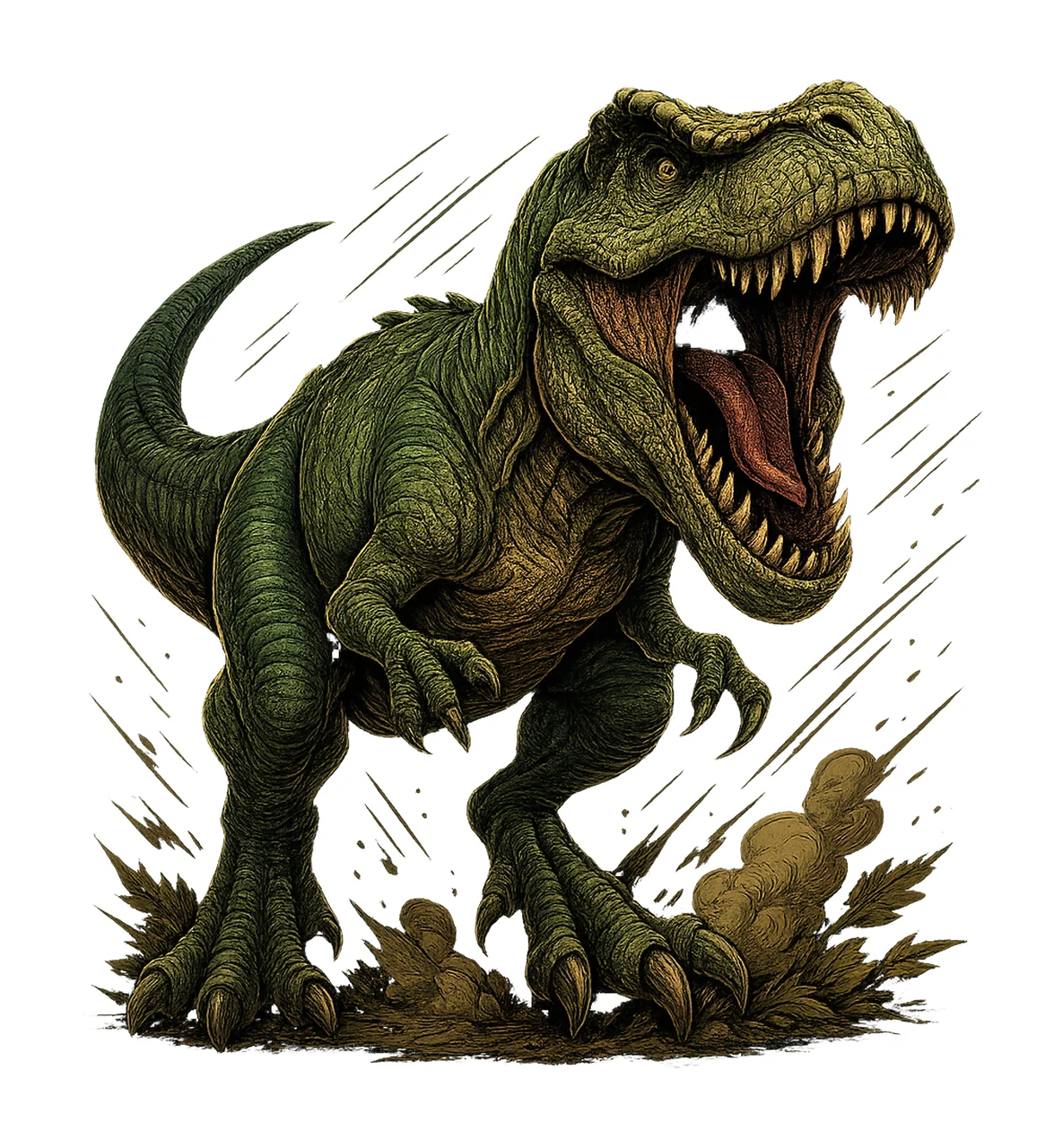 Rex Clip Art Watercolor Ferocious Dinosaur Design