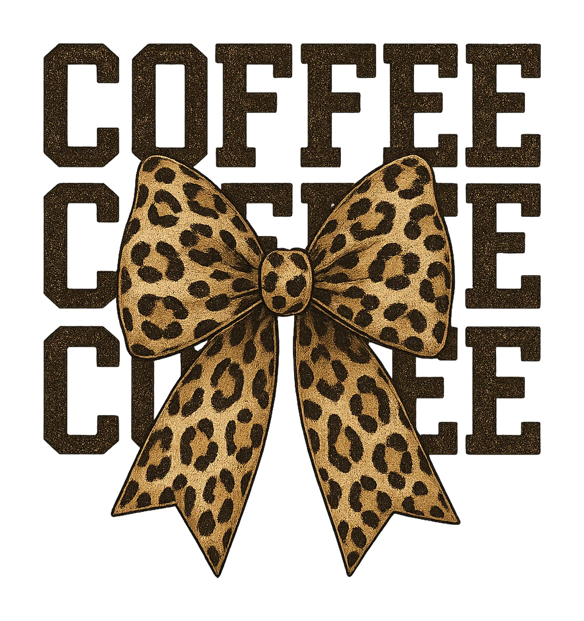 Coffee Leopard Bow Grunge Caffeine Sublimation Animal Print
