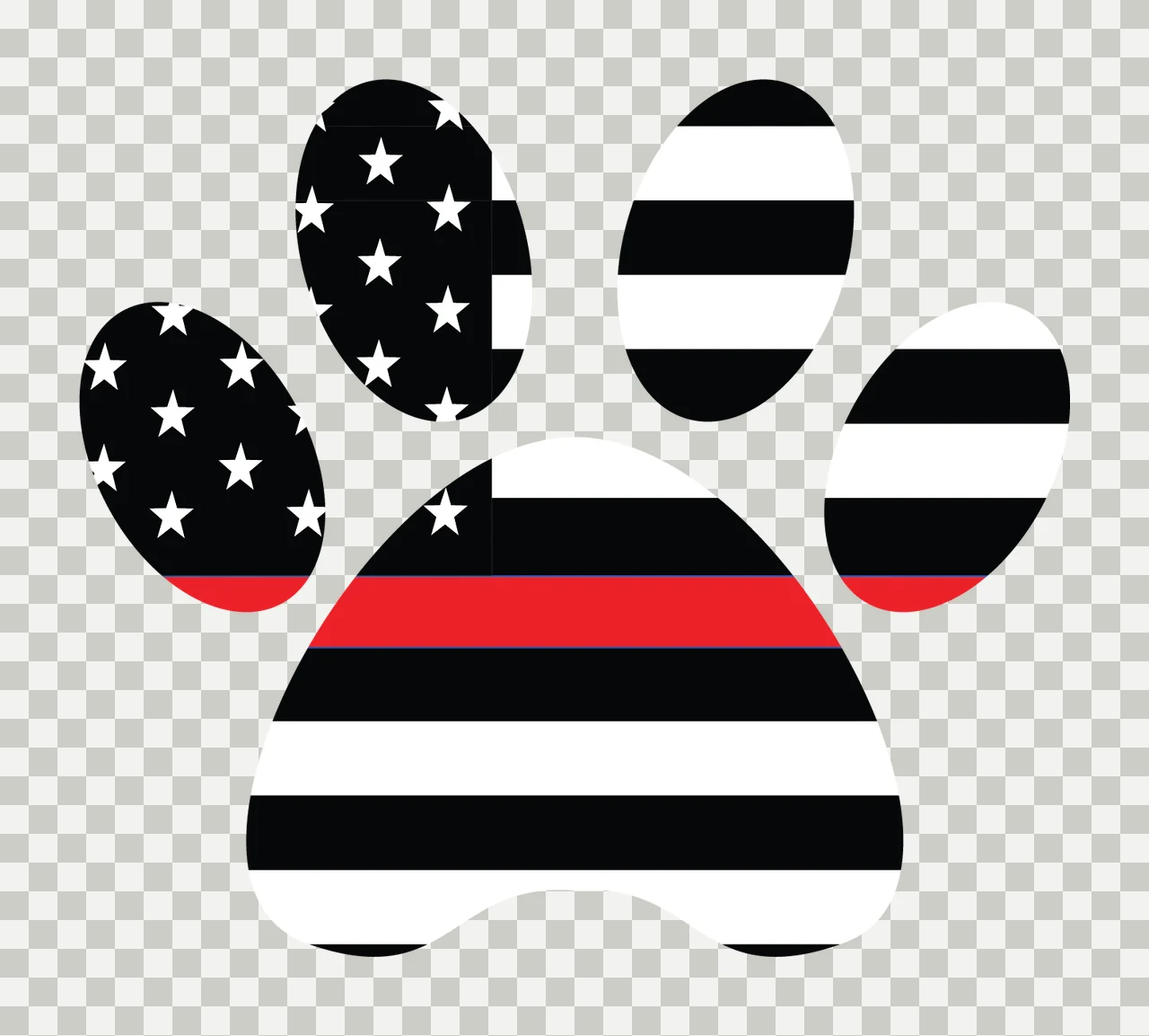 Can Glass Wrap Paw Print Flag Pattern Graphic transparency and detail preview thumbnail
