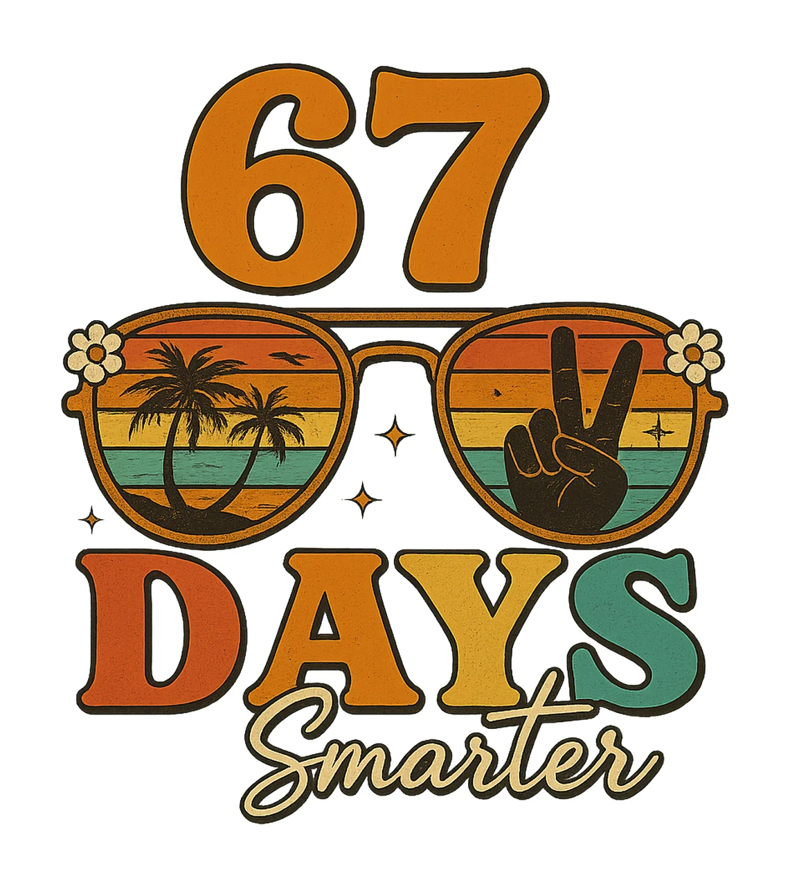 67 Days Smarter Happy 67th Day Of School Kids Boys Girls