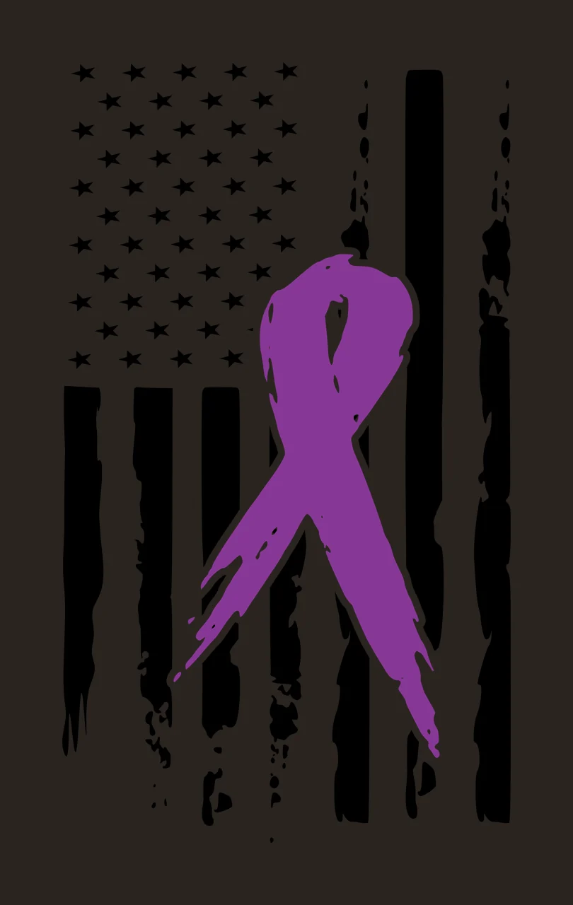 Awareness Flag Design With Ribbon and symbolizing stars stripes contrast preview thumbnail