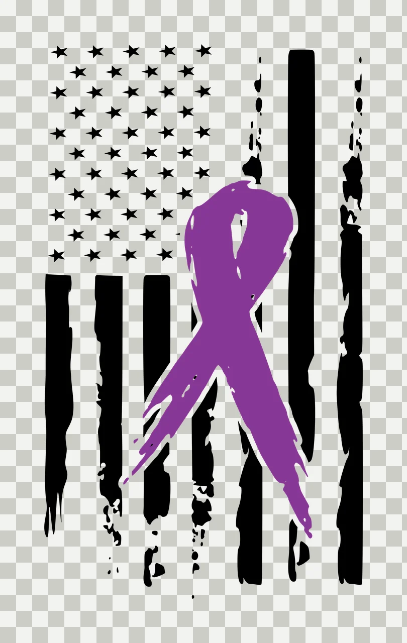 Awareness Flag Design With Ribbon and symbolizing stars stripes transparency and detail preview thumbnail