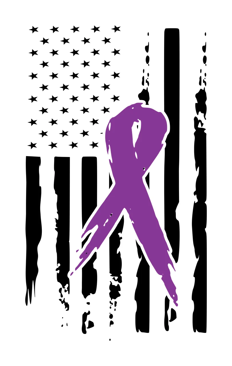 Awareness Flag Design With Ribbon and symbolizing stars stripes