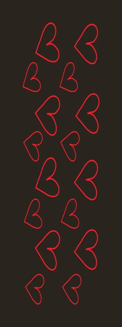 Vertical Repeating Heart Shape Pattern curves line art black contrast preview thumbnail