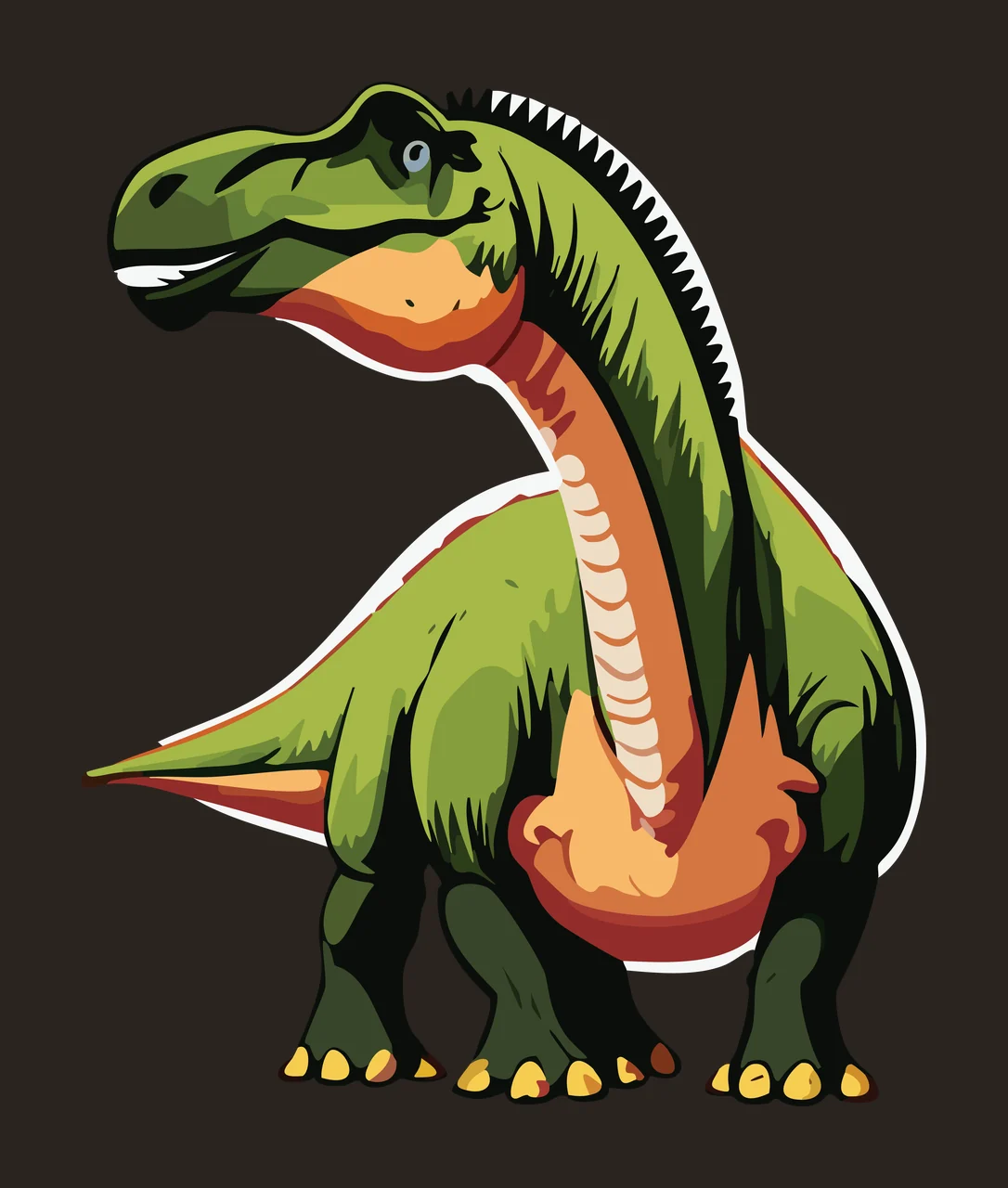 Dinosaur Long Neck Silhouette Graphic standing black white contrast preview thumbnail