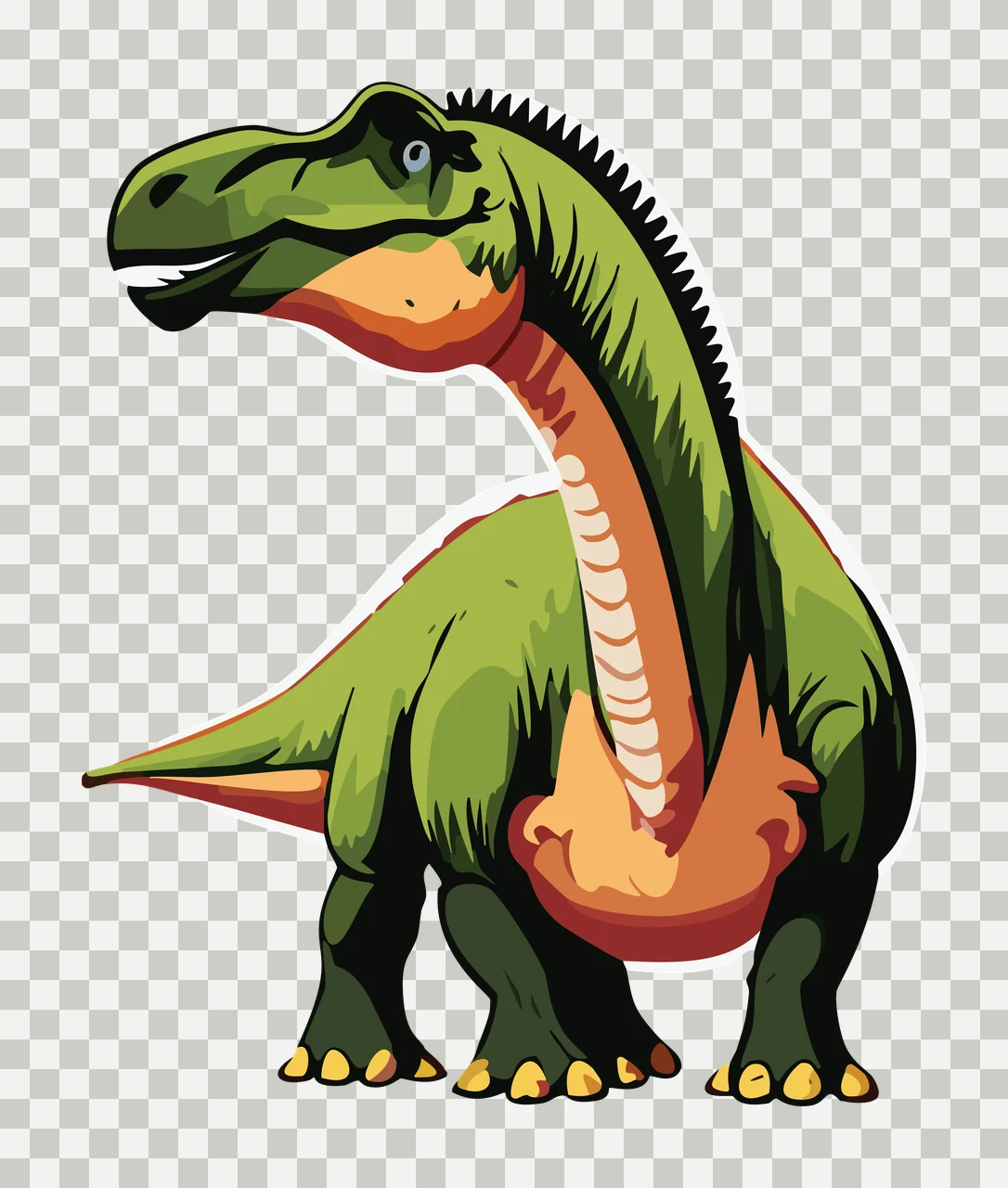 Dinosaur Long Neck Silhouette Graphic standing black white transparency and detail preview thumbnail