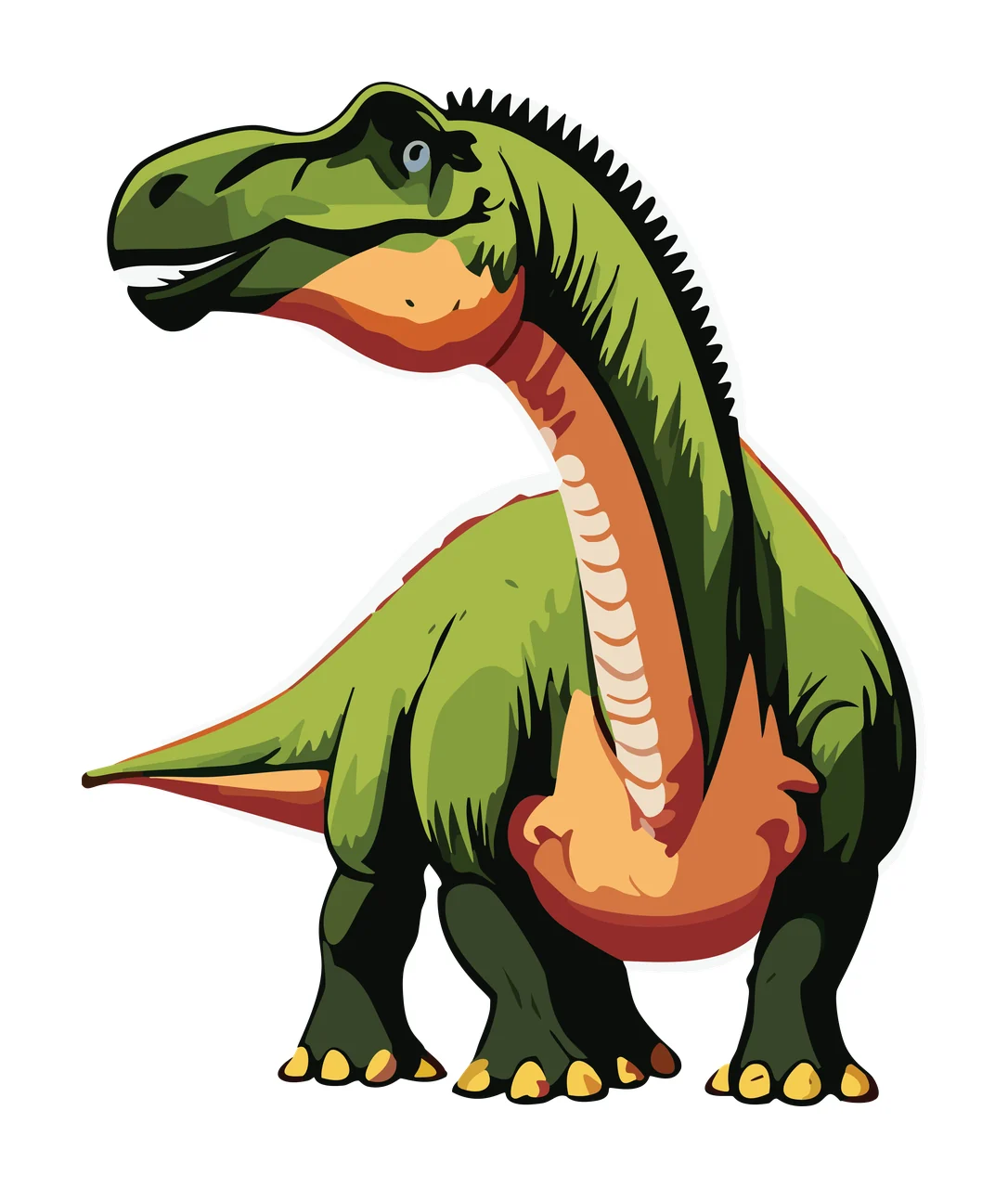Dinosaur Long Neck Silhouette Graphic standing black white