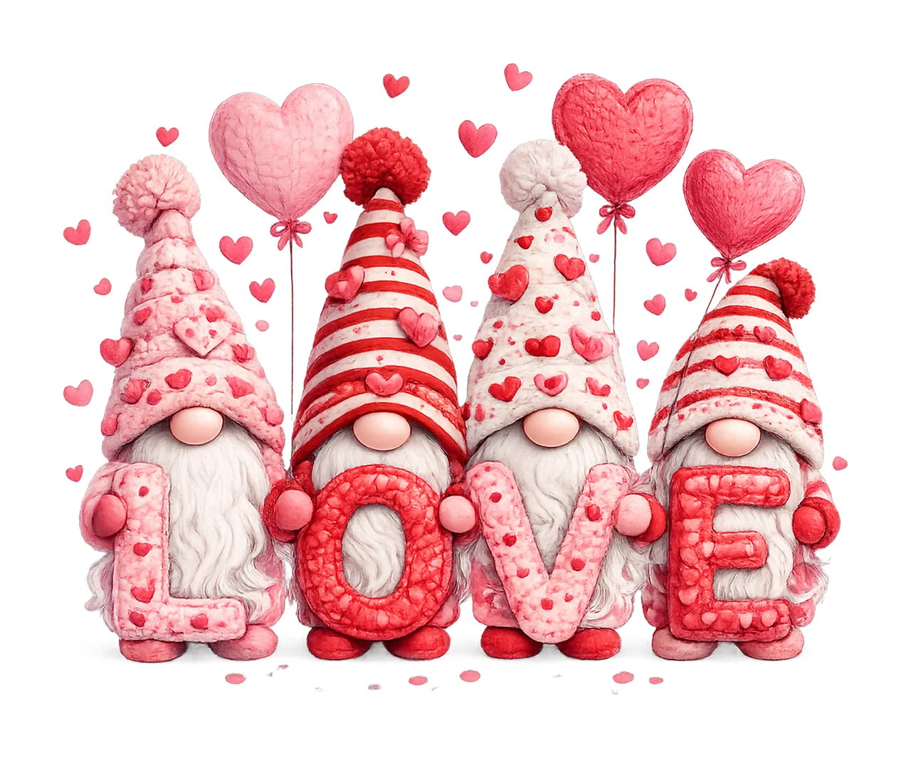 Latch Hook Yarn Valentines Love Gnome Preppy Valentines Day