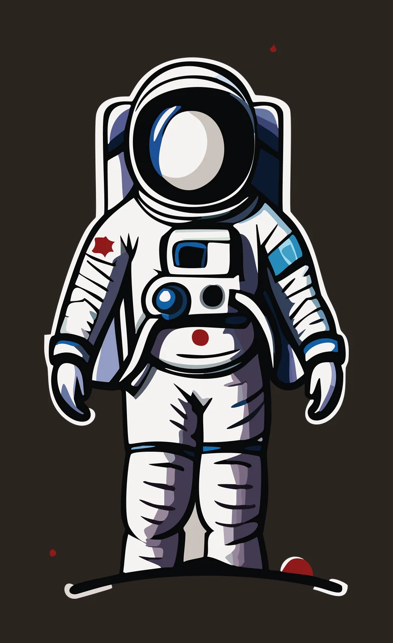 Space Astronaut Silhouette Standing Figure suit helmet black contrast preview thumbnail