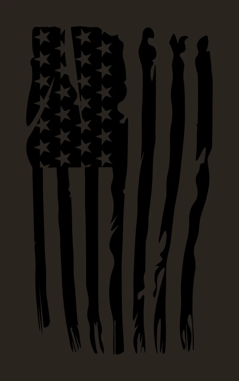 Black Flag Vertical With Ragged Frayed Stripes stars distressed contrast preview thumbnail