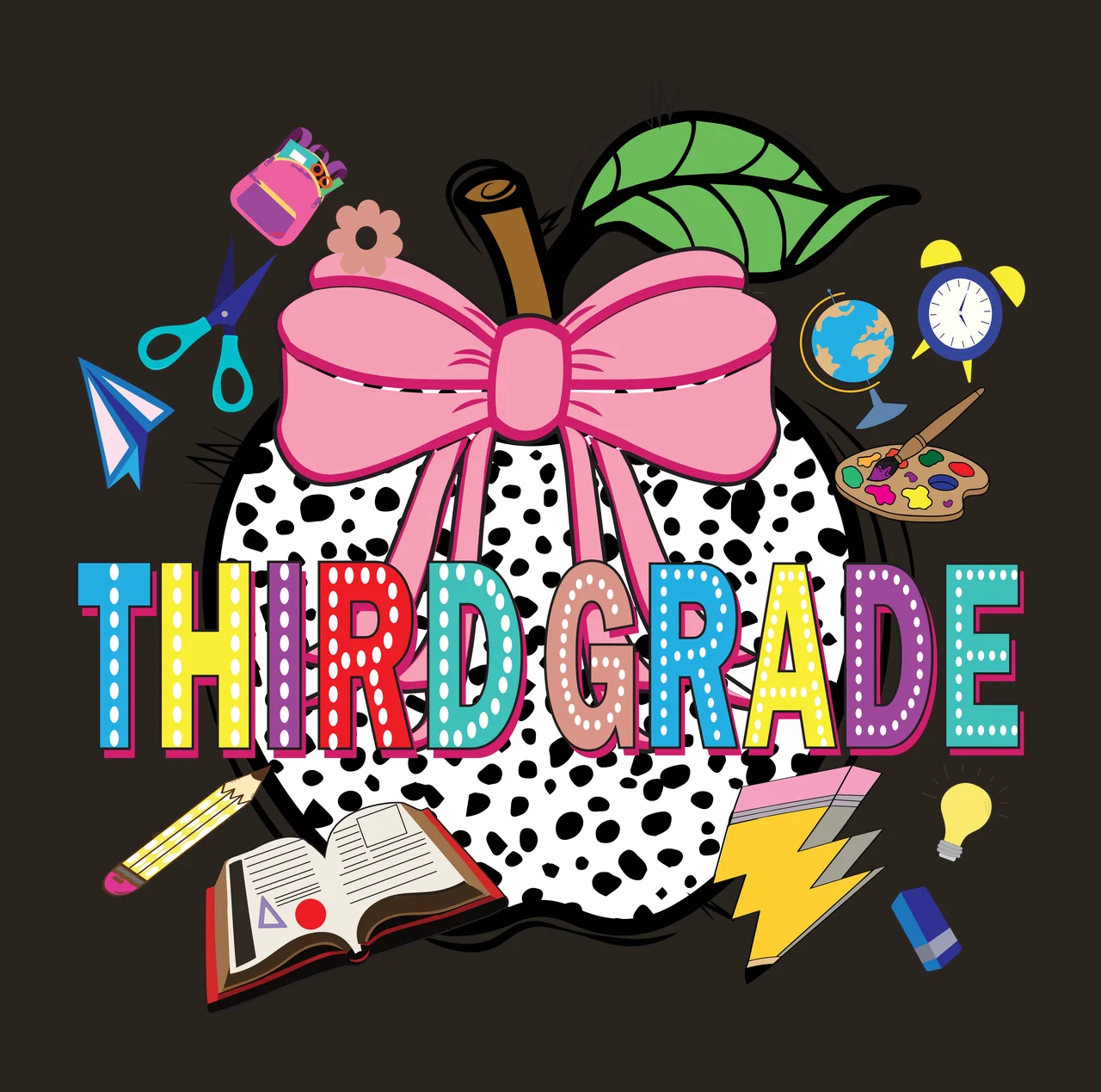 Apple Grade Third Grade And School Items listing scissors book contrast preview thumbnail