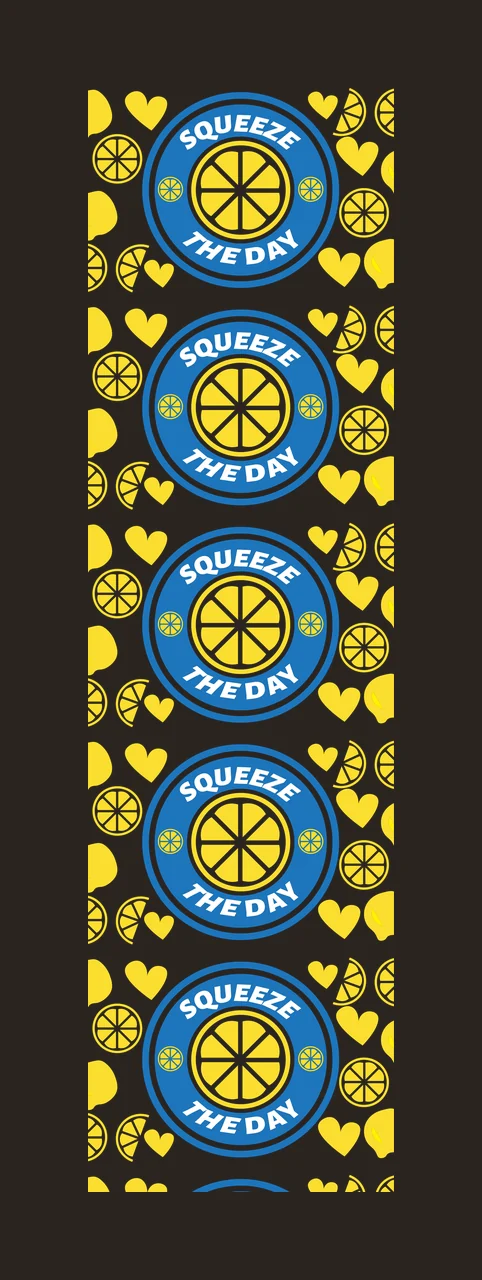 Squeeze The Day Lemon Icons lemons pattern slices hearts black contrast preview thumbnail