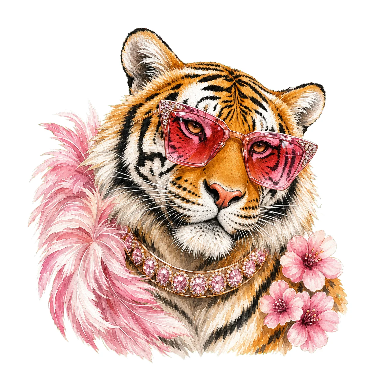 Glam Tiger PNG Preppy Tiger PNG Bling Design Everyday bundle 03