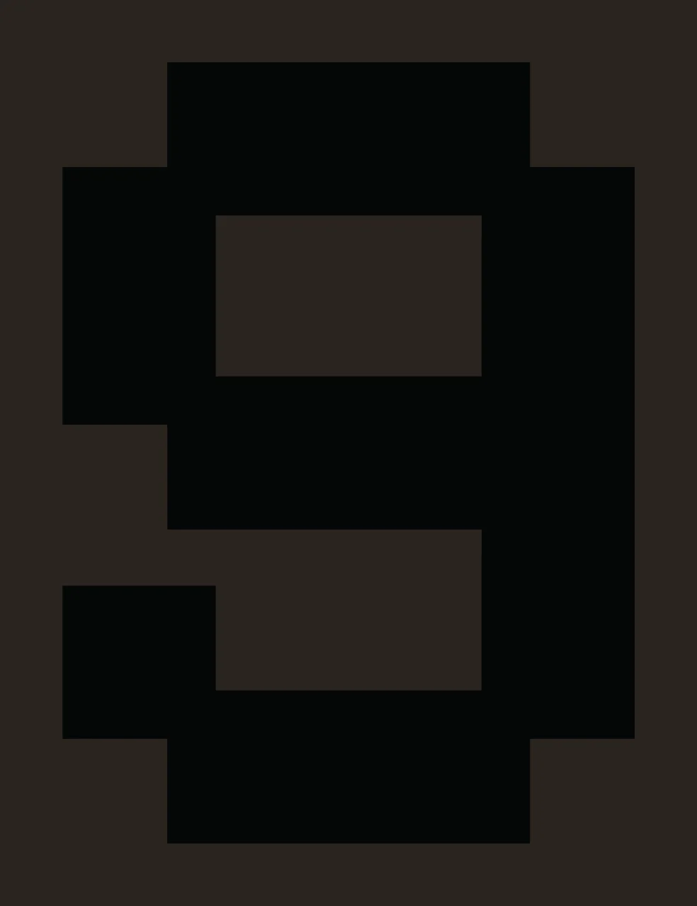 Number 9 Digit Nine Created In Black Pixel numeral art white contrast preview thumbnail