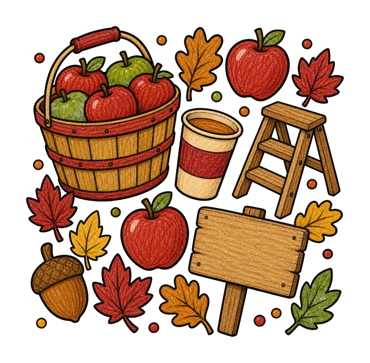 apple picking 04 cozy crayon sublimation instant shirt