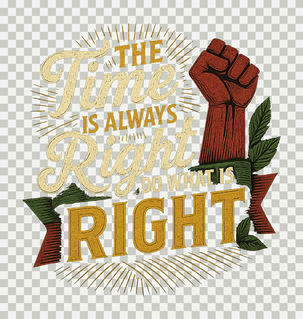Theres Always Time To Do Whats Right Inspirational Quote transparency and detail preview thumbnail