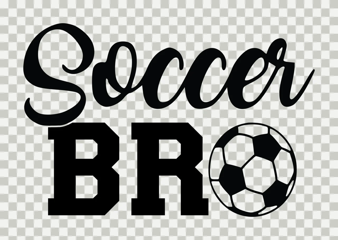 Soccer Bro Text Graphic With A Ball Icon and typography black transparency and detail preview thumbnail