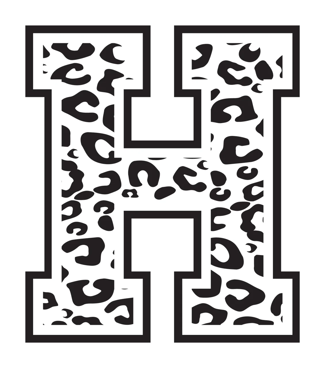 Can Glass Wrap H Letter With Leopard Print