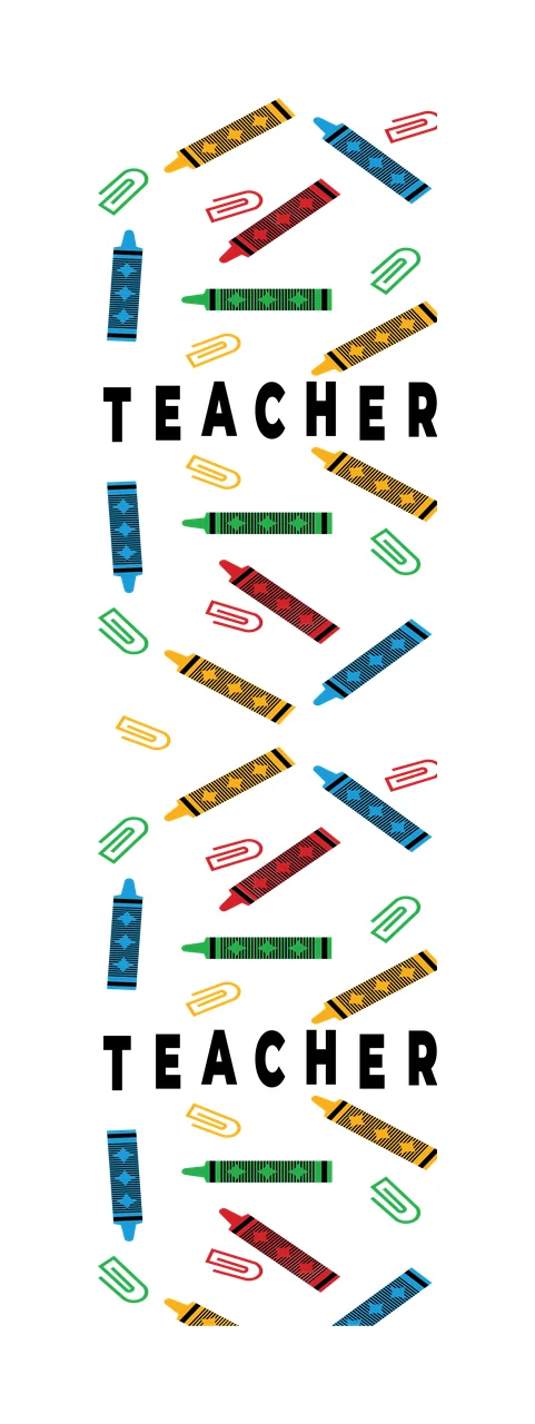 Teacher Pattern With Crayons And Clips Repeating paper black