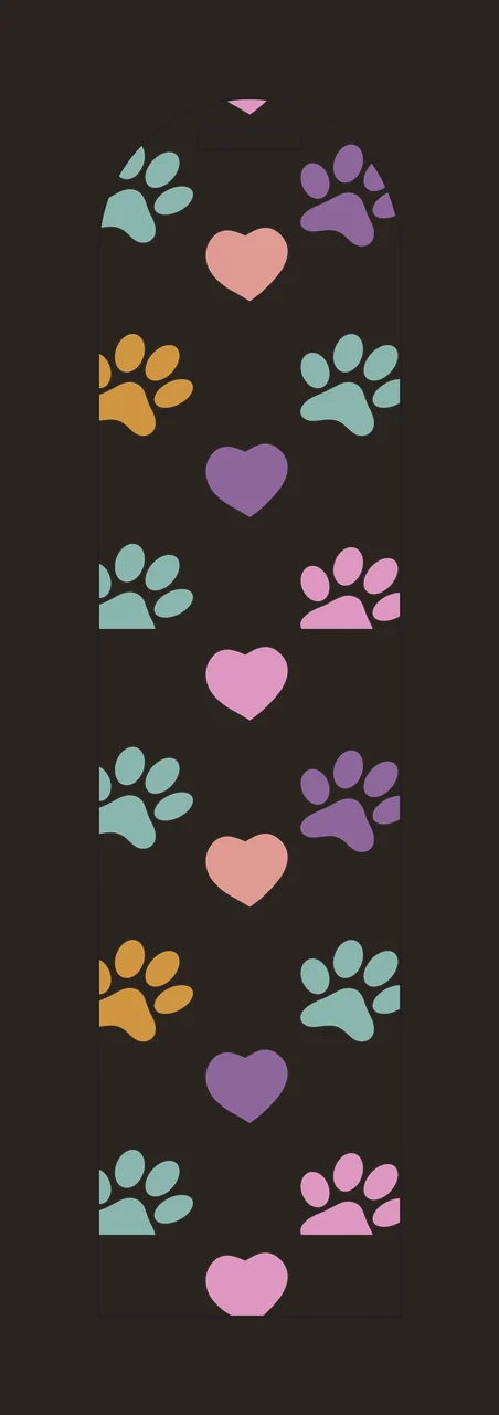Paw Print And Heart Pattern hearts tag black white animal repeating contrast preview thumbnail
