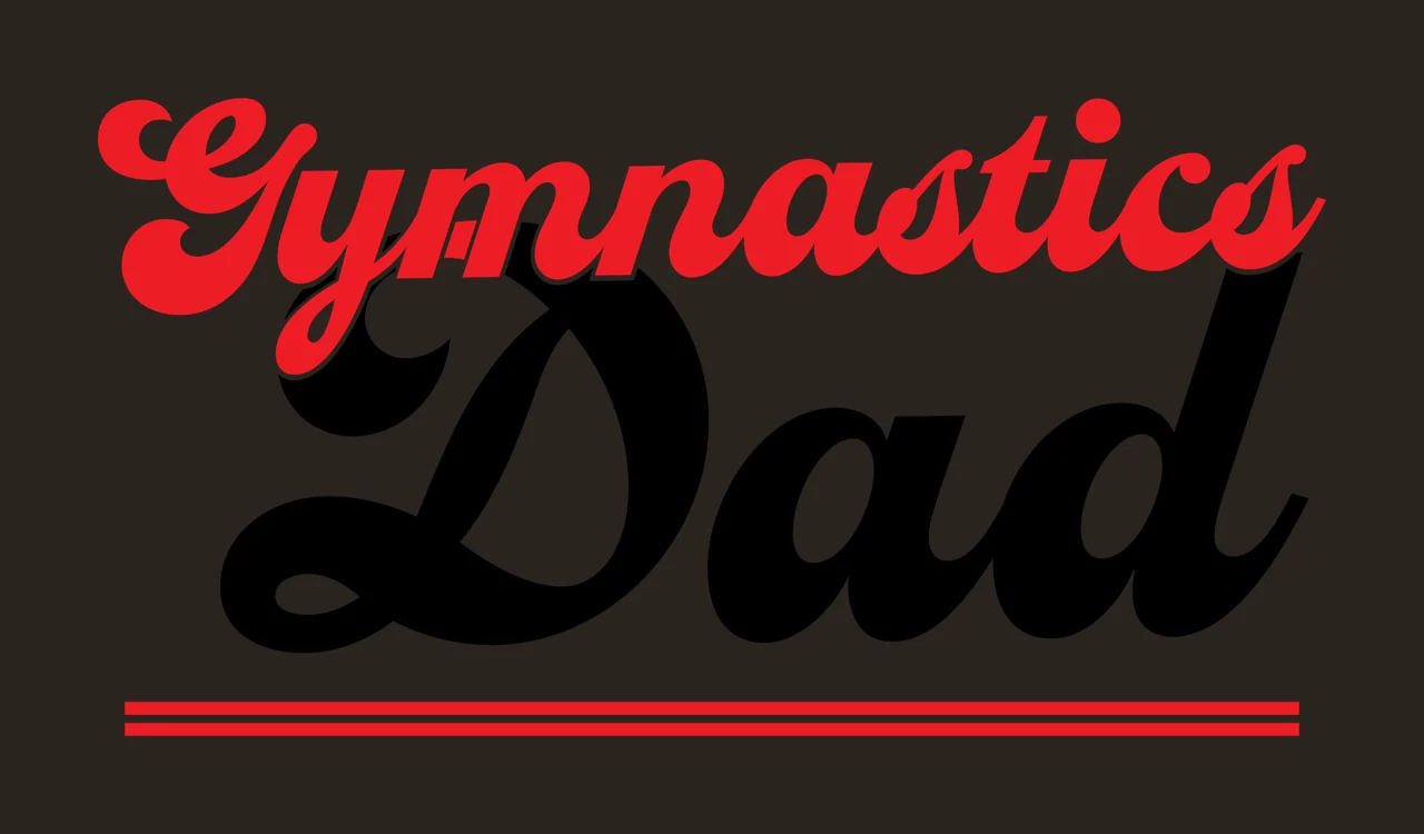 Gymnastics Dad Text Underlining With Parallel Lines contrast preview thumbnail