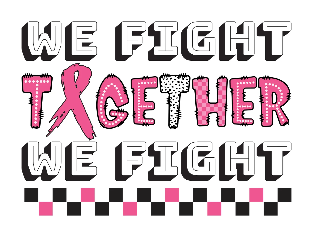 We Fight Together We Fight Emblem displaying ribbon checkerboard