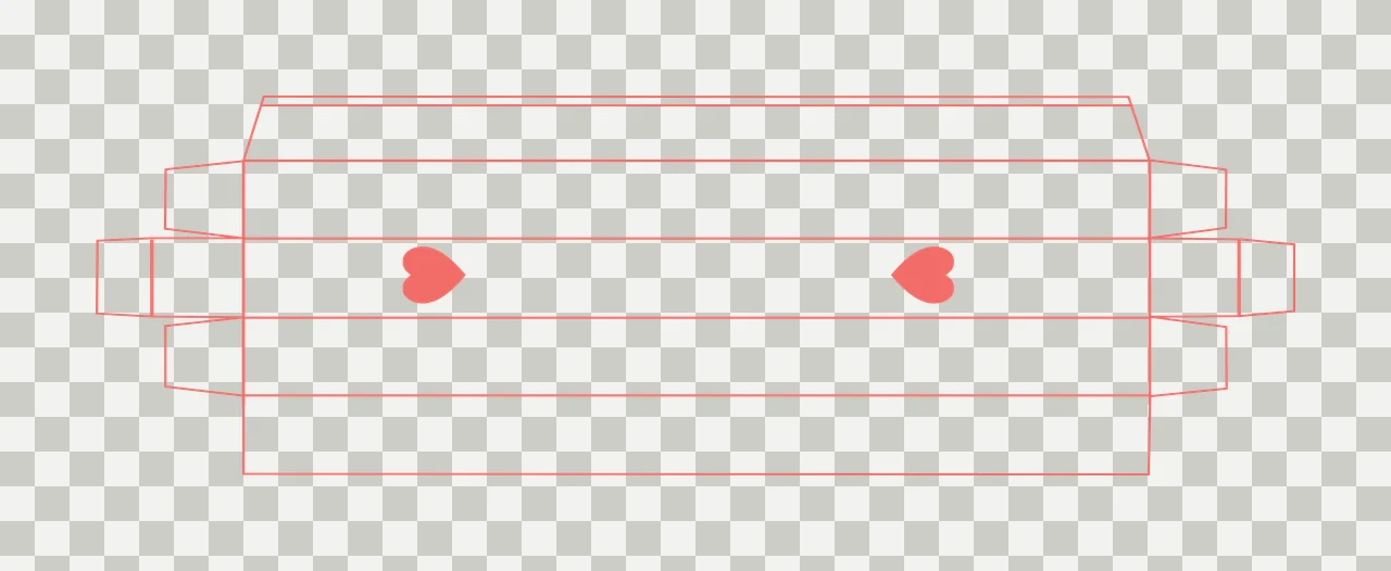 Minimalist Heart Box Line Art lines black white plain packaging transparency and detail preview thumbnail