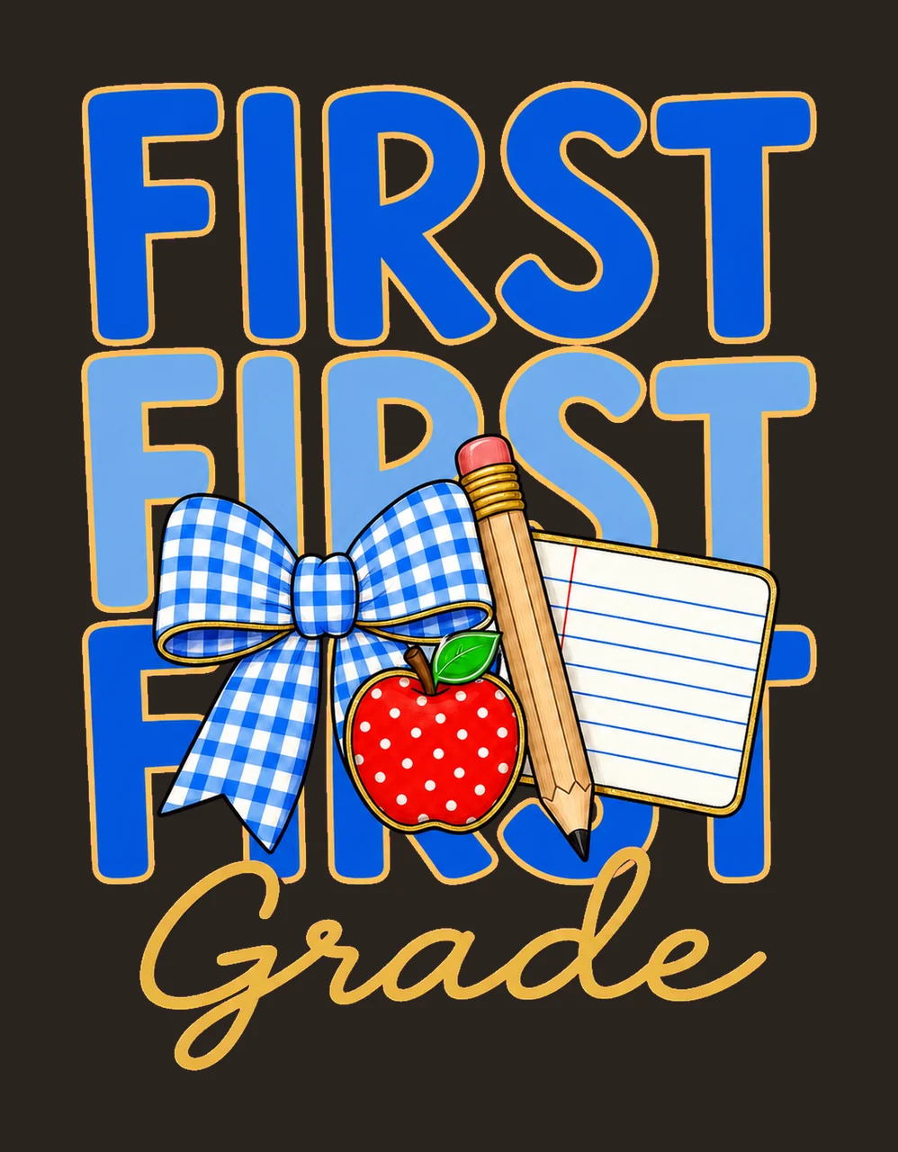 Preppy Teacher Blue Gingham Grade Series bundle 03 contrast preview thumbnail