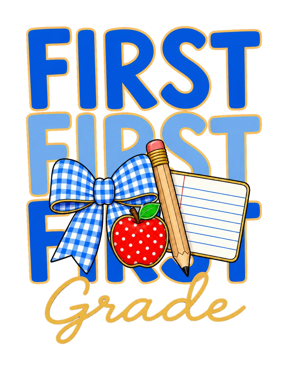 Preppy Teacher Blue Gingham Grade Series bundle 03