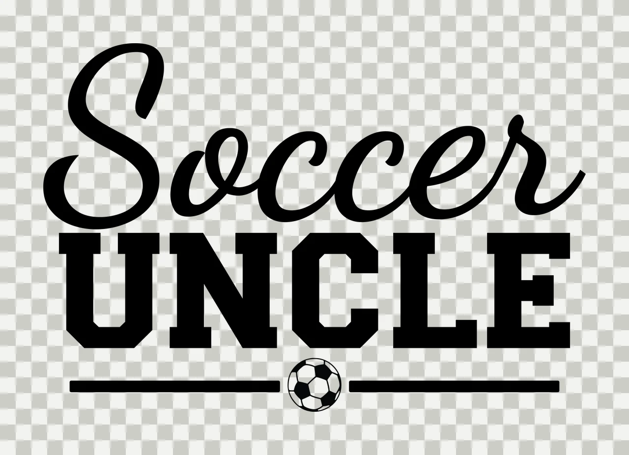 Soccer Uncle Text Graphic With A Small Ball displaying horizontal line transparency and detail preview thumbnail