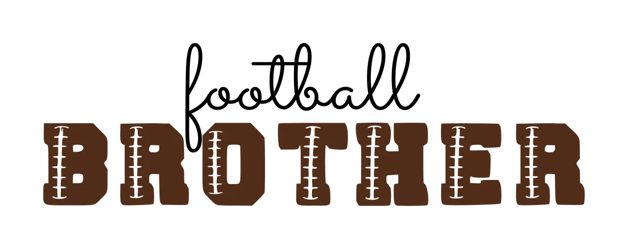 Football Brother Text With Texture lacing typographic black