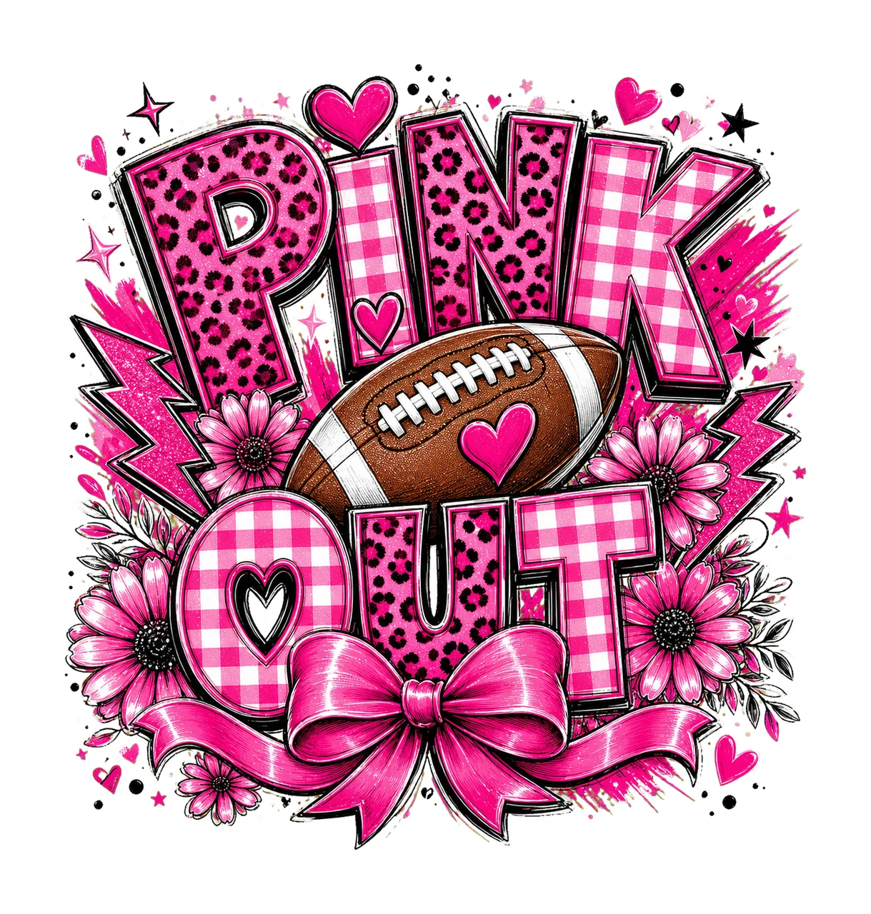 Pink Out Breast Cancer Football Breast Cancer Variation B